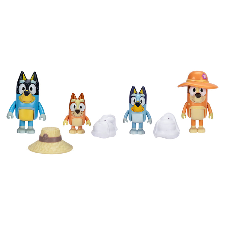 Bluey S11 Holiday Figure 4Pk Family Trip