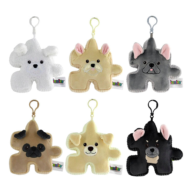 Squishy Pluzzles 4" Puppies Plush Clip Assortment