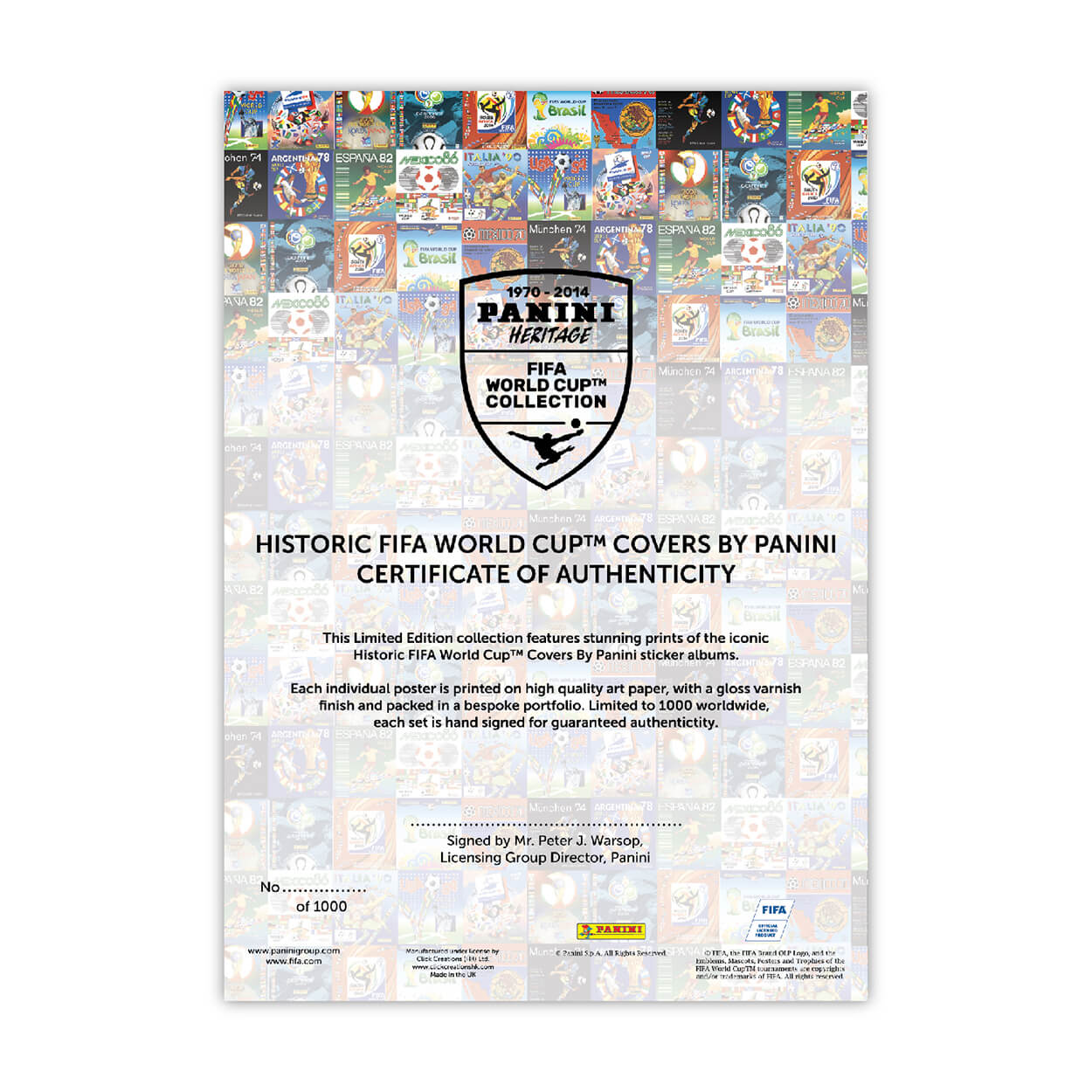 PH001 - Panini Heritage FIFA World Cup™ Lithographic Prints - Click Distribution (UK) Ltd